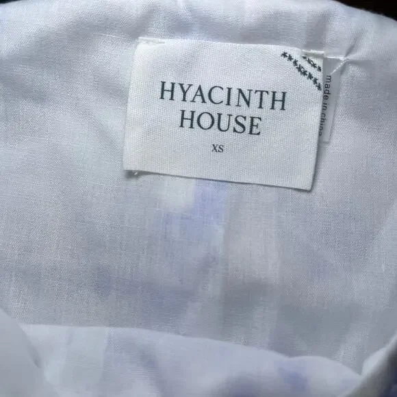 Hyacinth House Tuckernuck Blue Chintz Teagan Tie Shoulder Floral Midi Dress XS - Picture 6 of 7